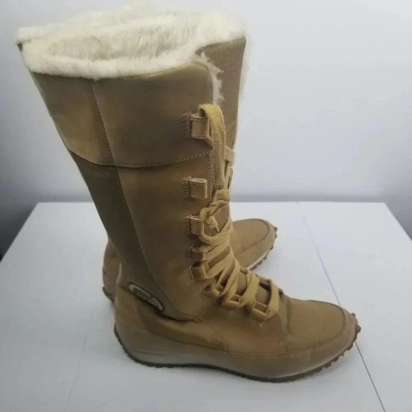 Timberland Grammercy Women's Tan Leather Lace-up Fur Lined Hiking Boots Sz 7.5M - Picture 4 of 16